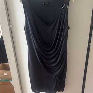 S.L. Fashions Black Cowl Neck Sheath Dress Cocktail